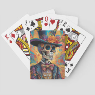 Dia de los Muertos Dapper Skelet Pokerkaarten