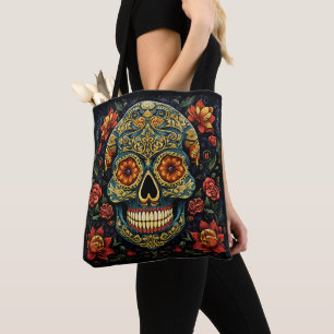 Dia de los Muertos Decoratieve schedel Canvas tas