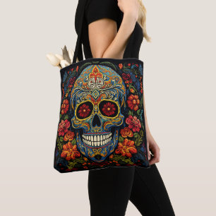 Dia de los Muertos Decoratieve schedel Canvas tas