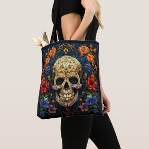 Dia de los Muertos Decoratieve schedel Canvas tas