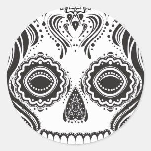 Dia de los Muertos Die Meisjesschedel Ronde Sticker