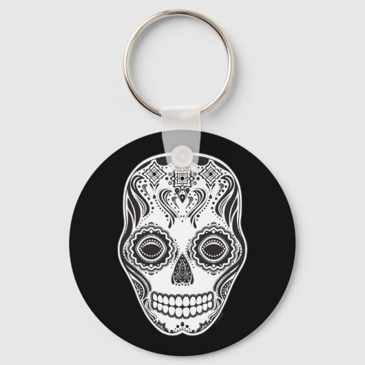 Dia de los Muertos Die Meisjesschedel Sleutelhanger (Voorkant)