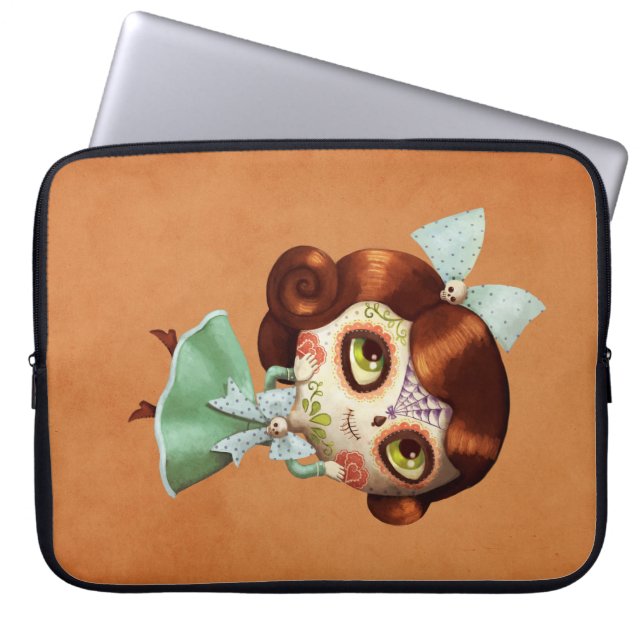 Dia de Los Muertos  Doll Laptop Sleeve (Voorkant)
