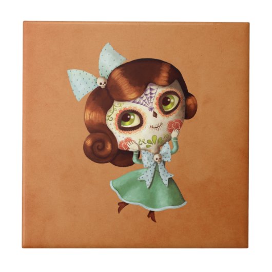 Dia de Los Muertos Doll Tegeltje (Voorkant)