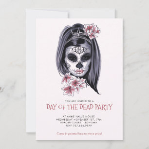 Dia De Los Muertos Feest Roze Kaart