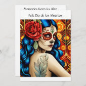 Día de los Muertos Feestdagenkaart (Voorkant / Achterkant)
