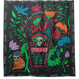 Dia de los Muertos: Feestelijke Kaart Set Douchegordijn