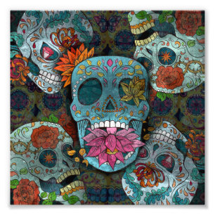Dia De Los Muertos Foto Afdruk