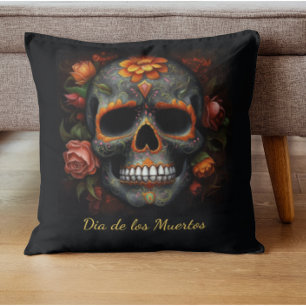 Dia de los Muertos geschilderde schedel aanpasbaar Kussen