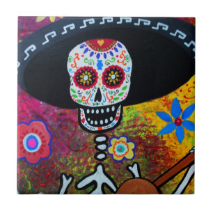 Dia de Los Muertos Gitarero Tiles, naar gevangenis Tegeltje