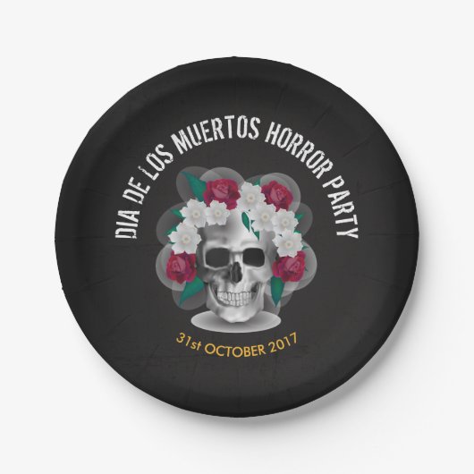 Dia de los Muertos Halloween | Papieren Bordjes (Voorkant)
