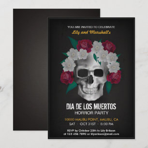 Dia de los Muertos Halloween Party Invitation Kaart