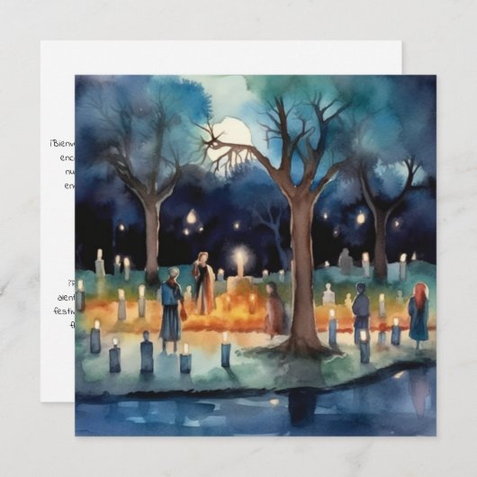 Dia de los Muertos "Heilige Herinneringen Begraafp Kaart (Voorkant / Achterkant)