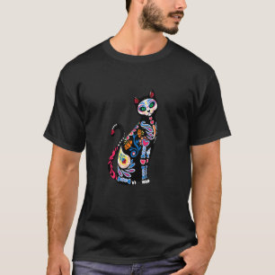 Dia de los Muertos Katten Dag van de Doden Hallow T-shirt