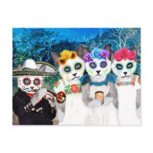 Dia De Los Muertos Kittens Briefkaart