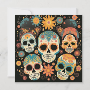 "Dia de los Muertos", kleurrijke Calavera Gallery Kaart