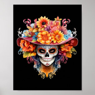 Dia de los Muertos Kostuumdag van de dode schedel Poster