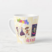 Dia De Los Muertos Latte Mug (jaune) (Angle gauche)