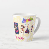 Dia De Los Muertos Latte Mug (jaune) (Angle droit)