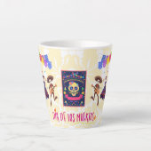 Dia De Los Muertos Latte Mug (jaune) (Devant)