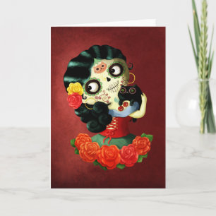 Dia DE Los Muertos Lovely Mexicaans Meisje Catrina Kaart
