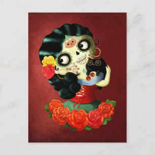 Dia de Los Muertos Lovely Mexican Catrina Girl Briefkaart
