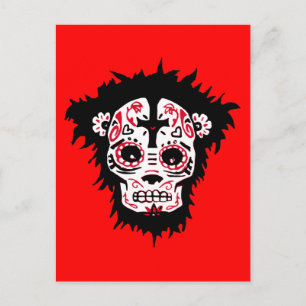 dia de los muertos monkey briefkaart