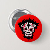 dia de los muertos monkey ronde button 5,7 cm (Voorkant /achterkant)