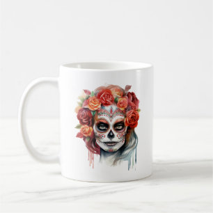 Dia de los Muertos Mooie Vrouw Suiker Schedel Koffiemok