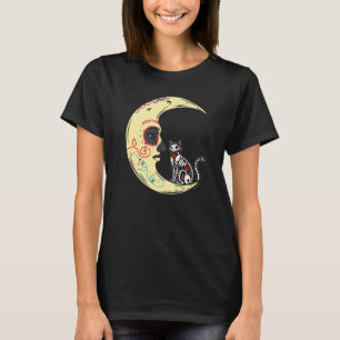 Dia de Los Muertos Moon Sugar Skeleton Cat X Ray T-shirt