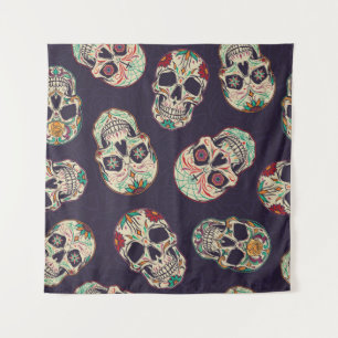Dia de los muertos naadloos met suikersku wandkleed