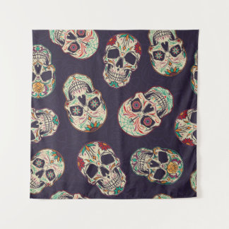 Dia de los muertos naadloos met suikersku wandkleed