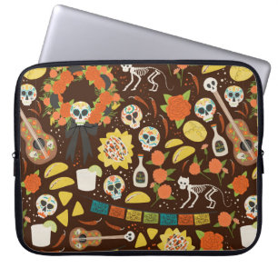 Dia De Los Muertos naadloze modellen met handbagag Laptop Sleeve