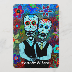 DIA DE LOS MUERTOS NOVIOS COUPLE WEDDING KAART