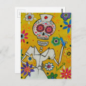 Dia de los Muertos Nurse Briefkaart (Voorkant / Achterkant)