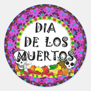 Dia De Los Muertos Ronde Sticker