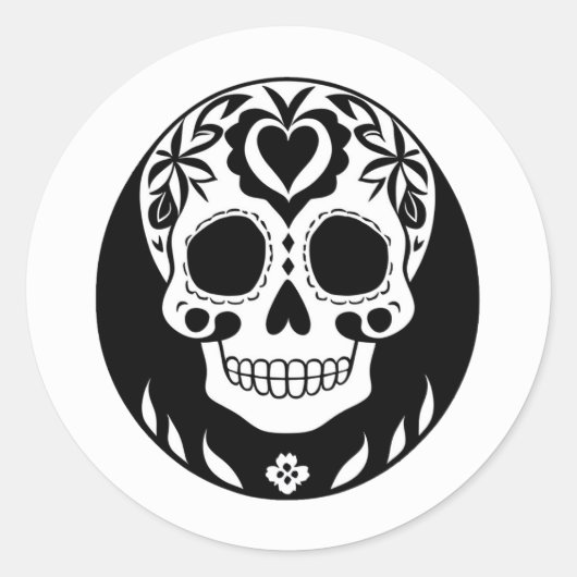 Dia de Los Muertos Ronde Sticker (Voorkant)