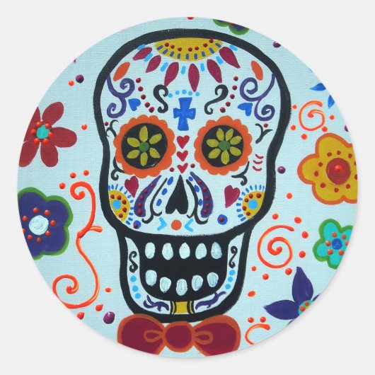 DIA DE LOS MUERTOS RONDE STICKER (Voorkant)