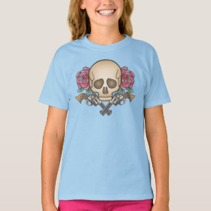 Dia de los Muertos Schedel en Pistolen Sleeve Sh T-shirt