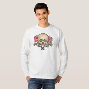 Dia de los Muertos Schedel en Pistolen Sleeve Sh T-shirt