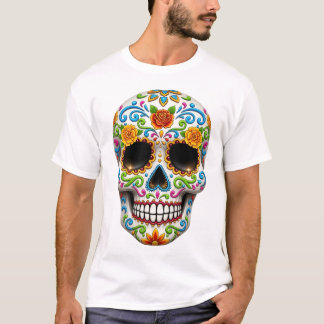 Día de los Muertos-schedel. Mexicaanse Dag van de  T-shirt
