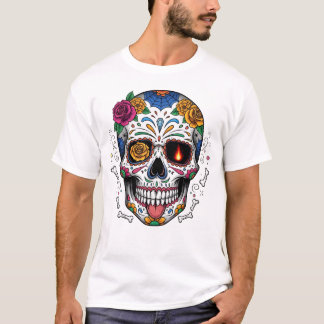 Día de los Muertos-schedel. Mexicaanse Dag van de  T-shirt