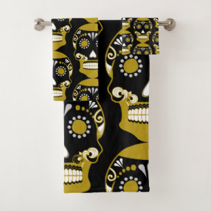 Día de los Muertos Schedel Print Bad Handdoek