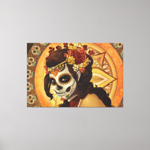 Dia De Los Muertos Sierkussen Canvas Afdruk