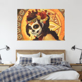 Dia De Los Muertos Sierkussen Canvas Afdruk (Insitu (Slaapkamer))