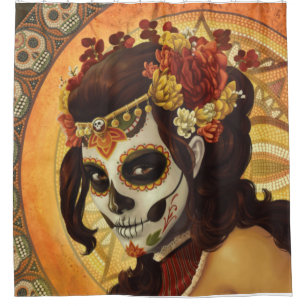 Dia De Los Muertos Sierkussen Douchegordijn