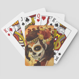 Dia De Los Muertos Sierkussen Pokerkaarten