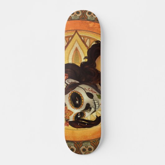 Dia De Los Muertos Sierkussen Skateboard (Voorkant)