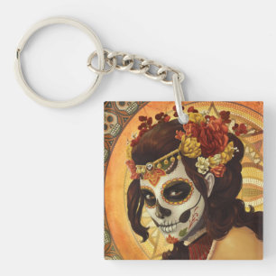 Dia De Los Muertos Sierkussen Sleutelhanger