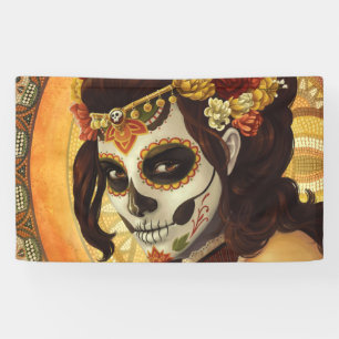Dia De Los Muertos Sierkussen Spandoek